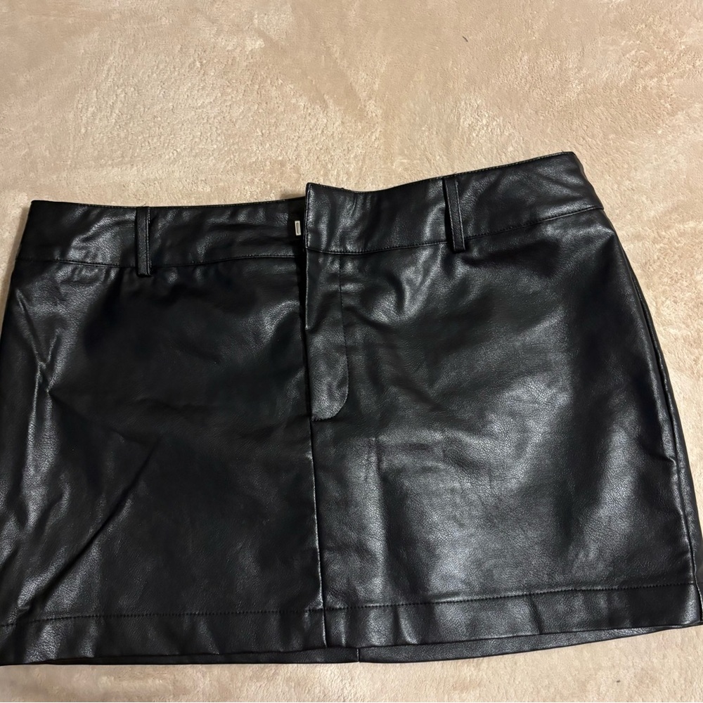 CIDER Black Leather Mini Skirt - Women